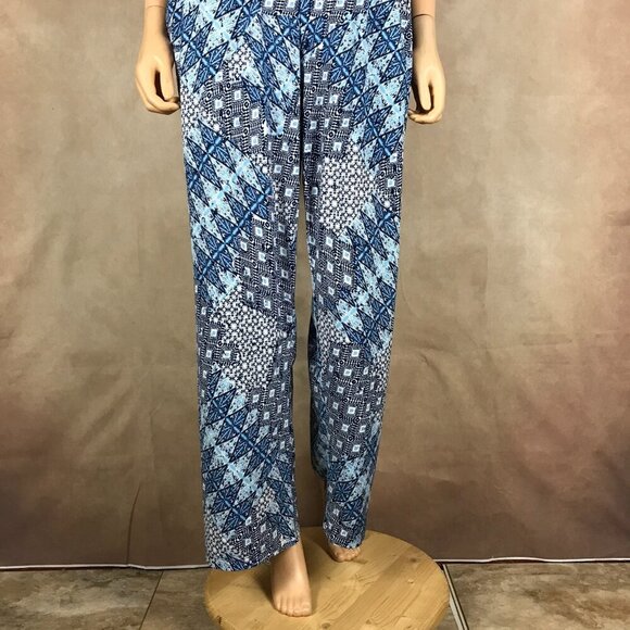 MELISSA MASSE Blue Geometric Print Knit Jumpsuit NEW Size 1X - Picture 6 of 9